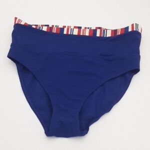 Panache Blue High-Waisted Bikini Bottom Vacation Beach Resort 2yk Women S